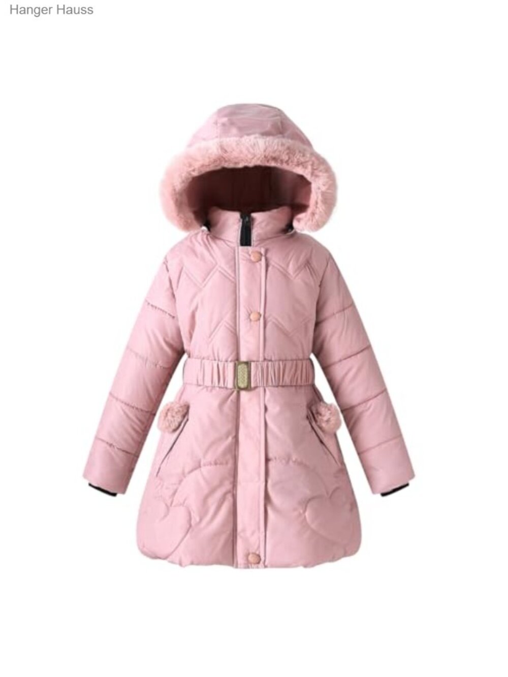 Girls Winter Puffer Parka Coat Hooded Fleece Lined Padded Heavy Jacket